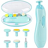 Baby Nail Trimmer Electric, Lupantte Safe Baby Nail File, Baby Nail Clippers with Light and 6 Grinding Pads for Newborn Infan