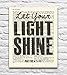 Let Your Light Shine, Matthew 5:16, Christian Art Print, Unframed, Vintage Bible Page Verse Scripture Wall and Home Decor Poster, Inspirational Gift, 8x10 Inches