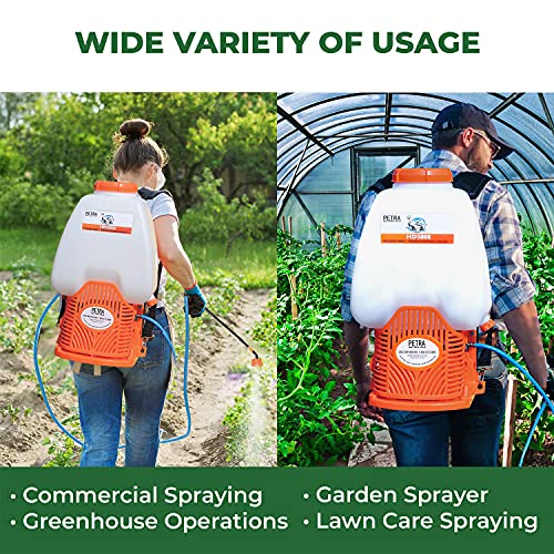 PetraTools Powered Backpack Sprayer with Custom Fitted Cart and 100
