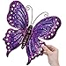 Bits and Pieces - Enameled Metal Purple Butterfly Wall Decor -Wall Décor - Wonderful Dimensional Details