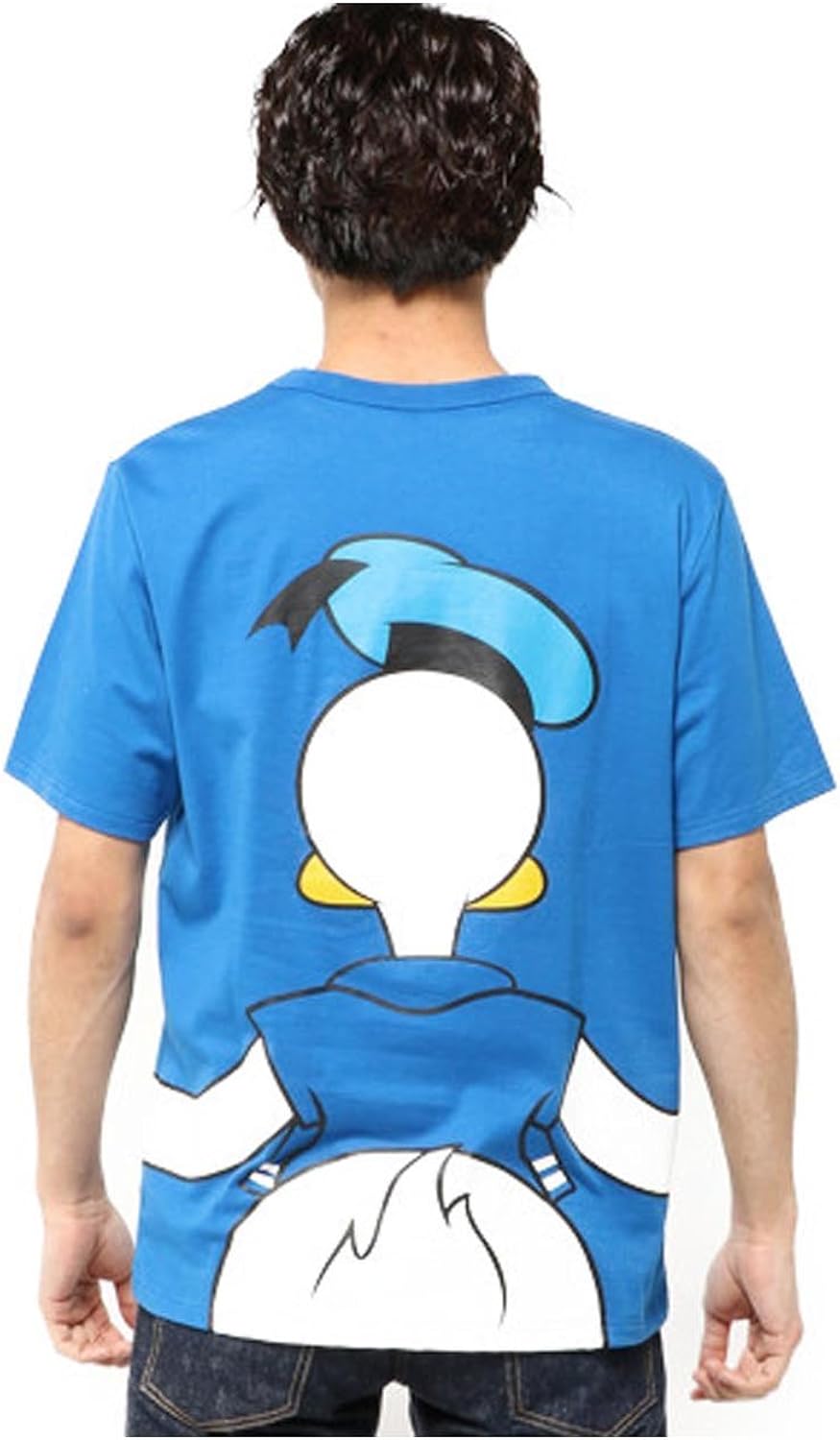 ベルメゾン ディズニー Tシャツ おそろい 親子 カップル サッカー 応援tシャツ みんなでつながるバックプリント メンズ ドナルドダック ブルー Tシャツ カットソー 通販 Amazon