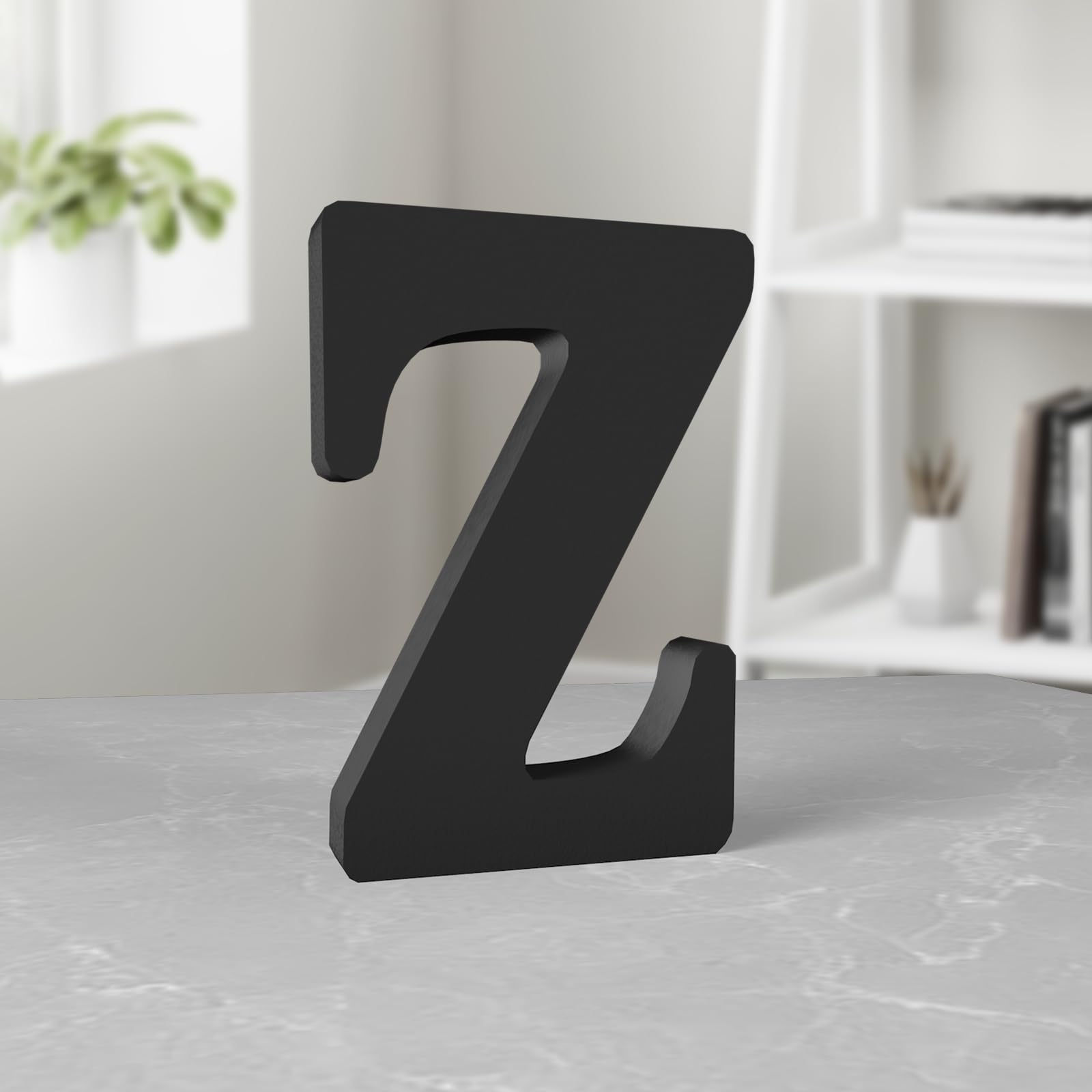 Aruatu 6 Inch Black Wood Letters - Unfinished Wood Letters for Wall Decor & Craft Projects (Z)