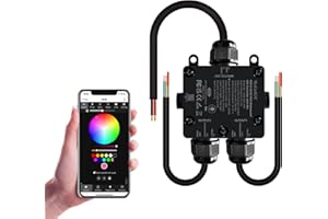 WeGoIOT Waterproof ESP32 WLED Controller with Mic, Project for Pool Boat Landscape Outdoor Lights IP65 Dynamic RGB IC DIY Lig