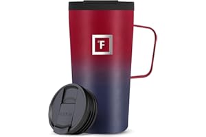IRON °FLASK Grip Novelty Coffee Mug - Leak Proof, Vacuum Insulated Stainless Steel Bottle, Double Walled, Thermo Travel, Hot 