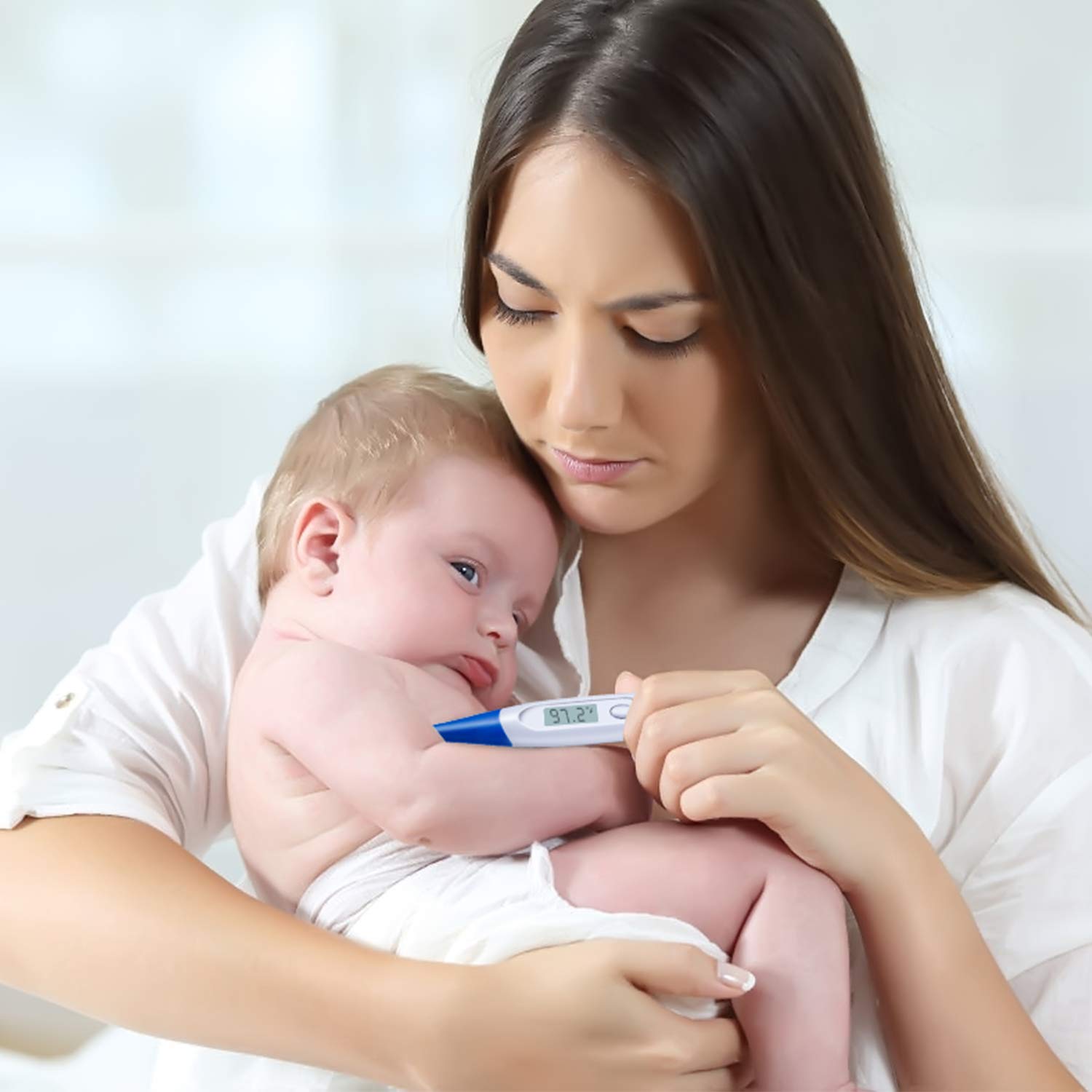 HOMCA Digital Medical Thermometer for Adult - Accurate Fast Read Oral Thermometer Fever Indicator Rectal Thermometer with Flexible Waterproof Tip: Industrial & Scientific