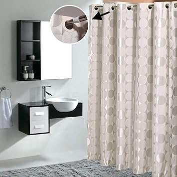 Ejoyous Shower Curtain Polyester Fabric Mirror Bathroom Curtain