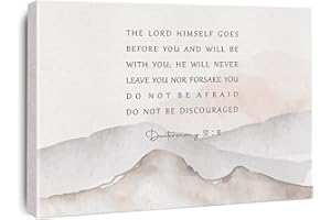 XIOLCXDR Inspirational Bible Verse Canvas Print Decor Watercolor Deuteronomy 31 : 8 Christian Wall Painting Posters 12”X15” Scripture Home Office Decoration (Framed)…