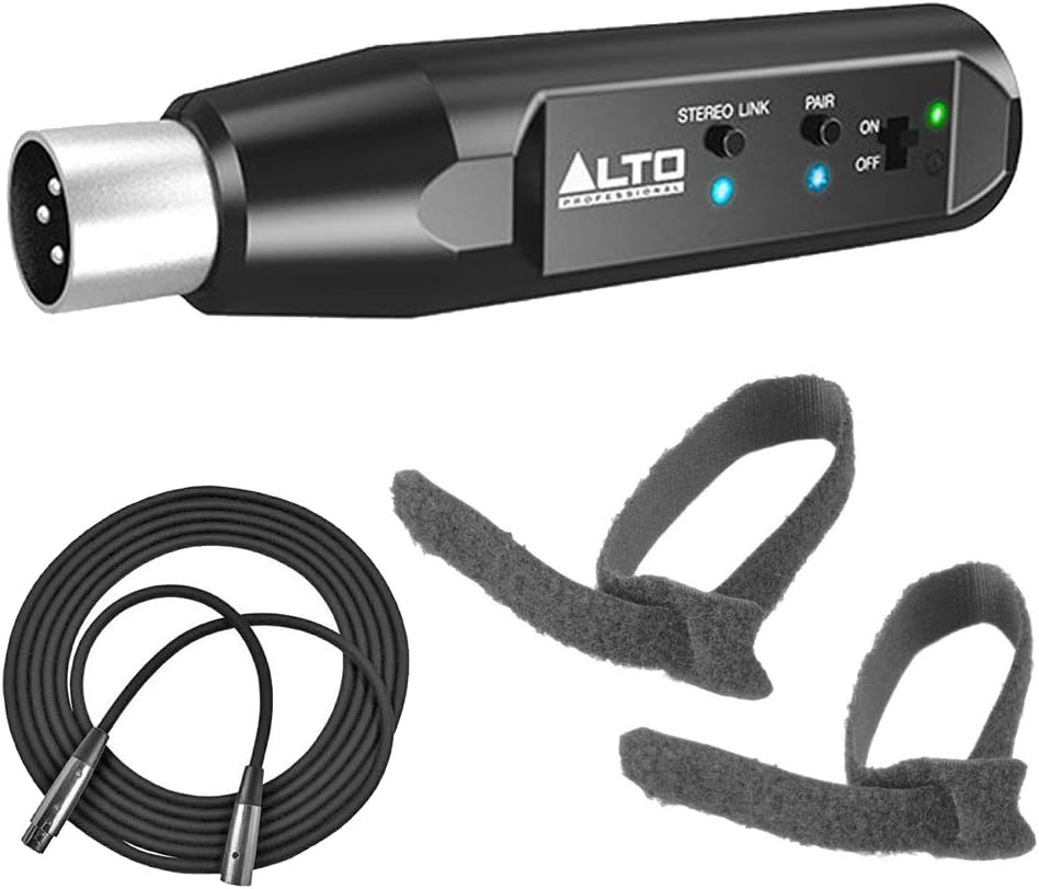 Alto Professional XLR-Equipped Rechargeable Bluetooth Receiver | Instrument Cable Ties | XLR Mic Cable