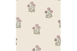 LUKUUI Vintage Floral Peel and Stick Wallpaper Retro Rose Flower Contact Paper for Cabinets Self Adheisve Floral Wallpaper for Bedroom Accent Wall Cabinets Drawers Gilrs Room - 17.3”×78.7”