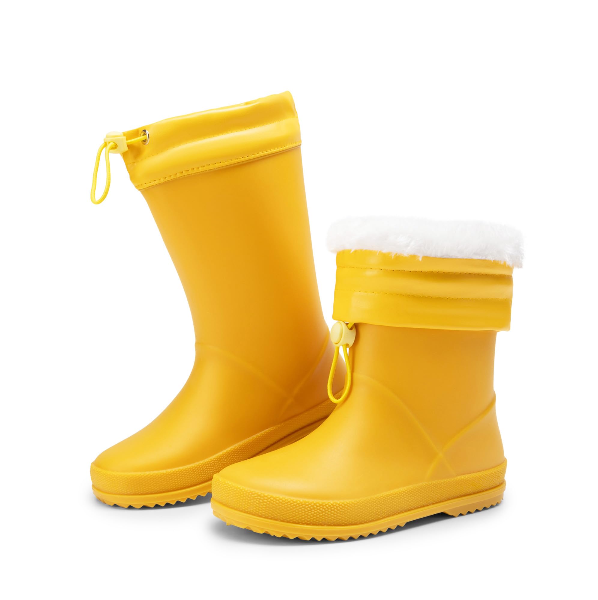 DREAM PAIRS Kids Rain Boots Boys Girls Lightweight Boots Waterproof Easy-on Outdoor Playing Rain Boot Unisex-Child,Size 11 Little Kid,All Yellow,SDRB2401K Image