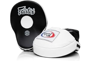 Fairtex FMV9 Contoured Focus Mitts |Striking Accuracy & Protection for Boxing, Muay Thai, Kickboxing |Ergonomic Design, Soft Padding, Secure Fit Leather