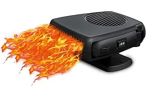 BSTGEKELY 200W Portable Car Heater, 12V Dual Mode Heater and Cooler Fan, 360° Rotatable car heater Defroster Defogger, for Windshield and Interior Comfort