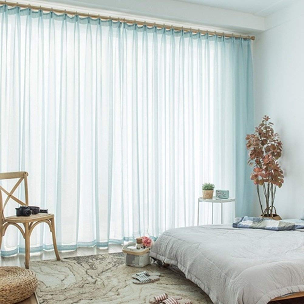 Solid Sheer Curtains Semi Shade Draperies Thin Sheer Nordic Simple