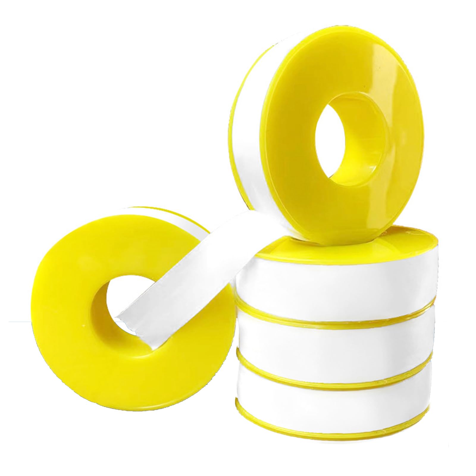 5 Plumbers Tape, Sealing Tape, Waterproof Tape for Leaks, Good Sealing, Suitable for Bathrooms, Kitchens, etc. to Prevent Leakage of Pipes, Shower Heads, and Sewers (12m × 12mm × 0.075mm, White)