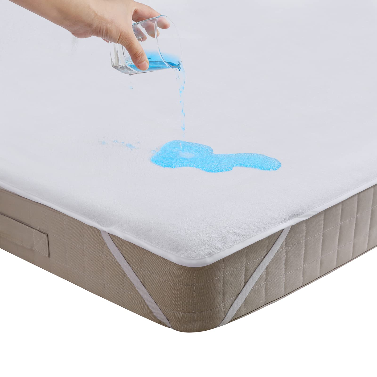 Beedsooth Mattress Protector Waterproof Terry Cotton Anti-Hypoallergenic Breathable Non Noisy Anti-Mold Small Double 120x200cm 12'' Deep