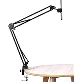 WANBY Overhead Phone Stand Articulating Arm Table Stand Mount Flexible 360° Rotation Cell Phone Clip Holder for All Smart Phone Microphone