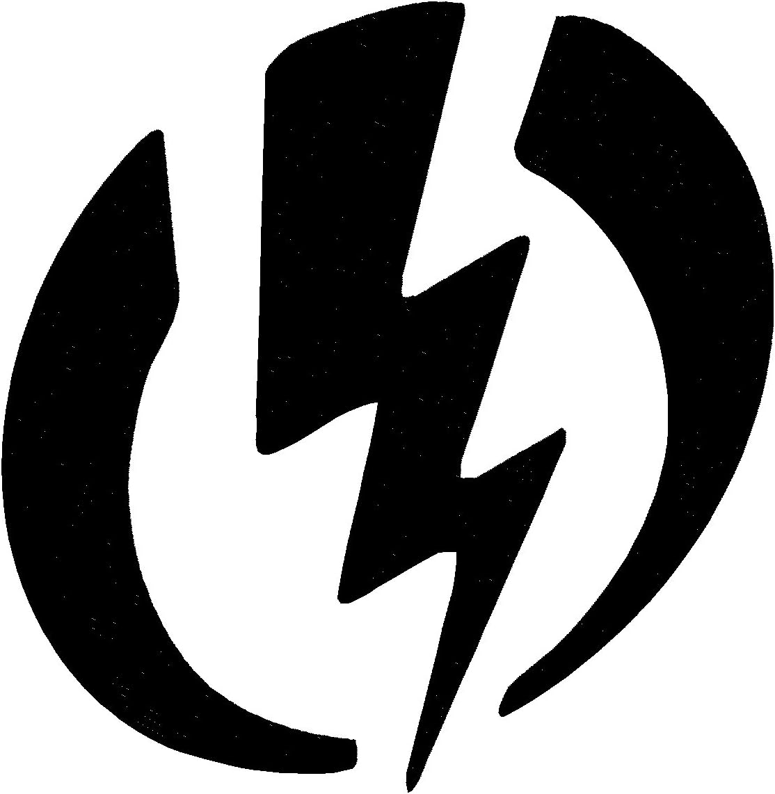 Electric Visual Bolt Lightning Word Sticker White Decal 8.5