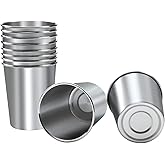 Ruisita 10 Pieces 12 Ounce Stainless Steel Cups Metal Pint Cups Shatterproof Drinking Glasses for Kids or Adults (12 oz/350 ml)