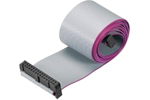 uxcell IDC Wire Flat Ribbon Cable FC/FC Connector A-Type 30 Pins 2.54mm Pitch 1m Length Gray