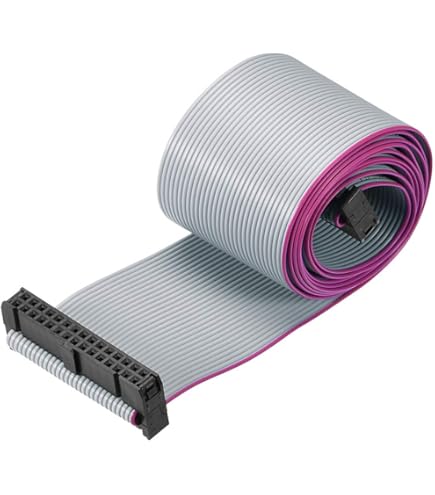 Câble Plat Ruban IDC 28AWG 3 M/9.8 Pieds Longueur 1.27mm Pas 40 Broches Gris