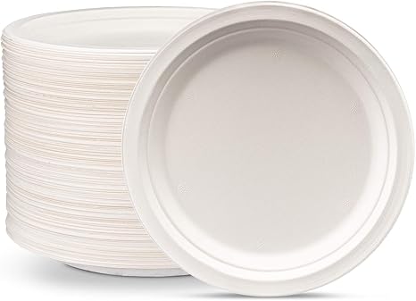 Compostable 9 Inch Heavy-Duty Plates 