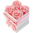 AROMEO Pink Roses, A Gift That Lasts | Fresh Flowers for Delivery, Mothers Day Gifts, Mom, Girlfriend, Wife, Mother, Birthday, Women Gift. Preserved Fresh Cut Zero Maintenance Roses with Box