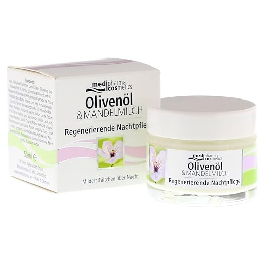 Medipharma Olivenöl & Mandelmilch Regenerierende Nachtpflege Creme, 50 ml
