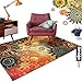 Modern Boho Retro Style Abstract Living Room Floor Carpets, Non-Skid Indoor/Outdoor Large Bohemian Distressed Area Rugs, 75