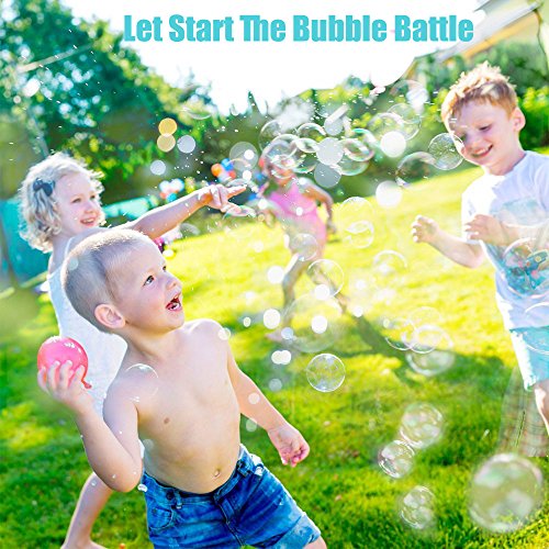 Bdwing Bubble Gun Shooter Regular Transparent Bubble Blower Machine | Toy Bubble Blaster for Kids, Parties, Etc. - with LED Flashing Lights, Extra Refill Bottle, Sound-Free