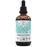 Garden Organics Bilberry Fruit USDA Organic Alcohol-Free Extract | Dietary Supplement, High-Potency Tincture | Made from Bilberry (Vaccinium Myrtillus) Dried Fruit 4 oz