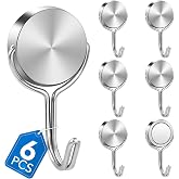 LOVIMAG Magnetic Hooks for Cruise Cabins Essentials 2026 Door Magnets 60LBS | 6 Pack Ship Walls Must Haves Classroom Strong Heavy Duty Metal Locker Decor magnet Decorations Fridge Organization Silver