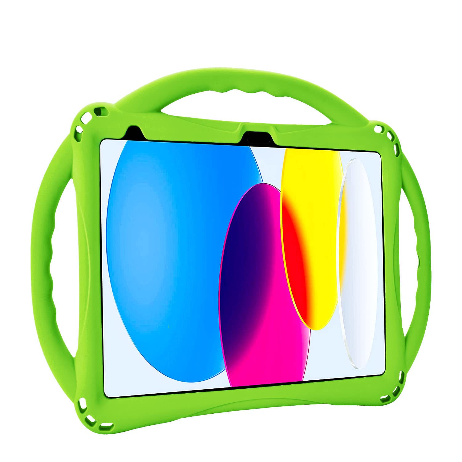 TopEsct Kids Case for iPad (A16) 11th Gen 11" 2025, iPad 10th Gen 10.9" 2022, Built in Kickstand, Silicone Shockproof Cover Comes with Strap (Green)
