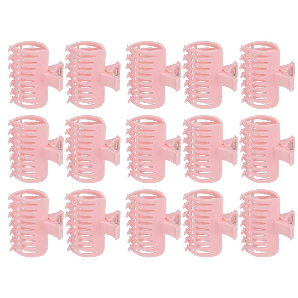 Curler Clip, 15Pcs/Set Curler Clip Hair Roller Fixing Clamp Hair Rollers Curlers Hairdressing Tool Ideal for Women Styling (Pink)