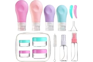 Gemice 16 Pack Travel Bottles Set for Toiletries, TSA Approved Travel Size Containers Leak Proof Silicone Squeezable Travel Accessories 2oz 3oz for Shampoo Conditioner Lotion Body Wash