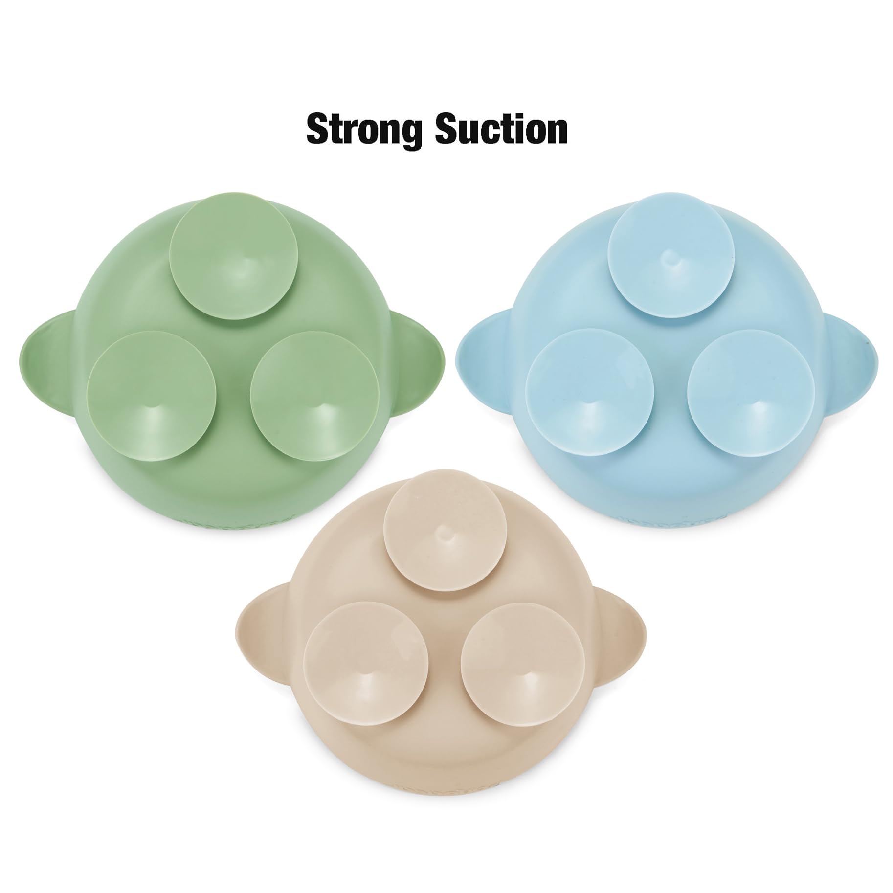 PandaEar 3 Pack Stainless Steel Baby Suction Bowls, Non-Slip Child Food Bowl with Silicone Sleeve for Kids Toddlers Infants, Unbreakable & Mess Free (Blue Green Brown)