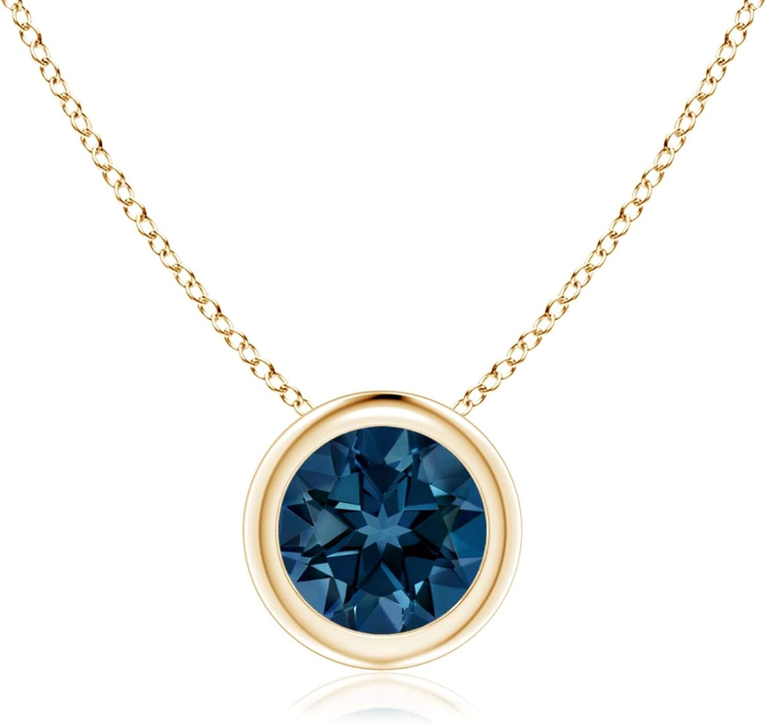 Bezel-Set Round London Blue Topaz 
