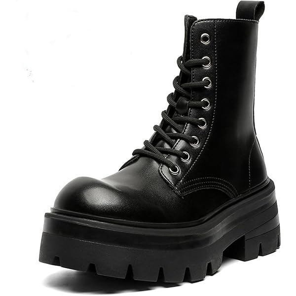 Amazon.com | Men's Side Zipper Studded Motorcycle Boots Lace