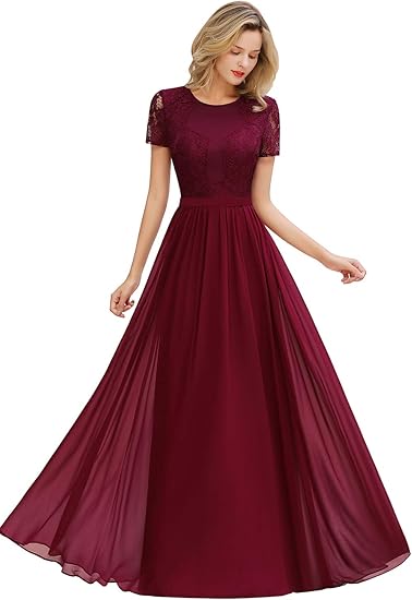 burgundy maxi dress with sleeves