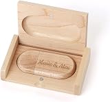 RXFSP Solid Wood USB Flash Drive 32GB Maple Laser Engraved Photo Box Wedding view 3
