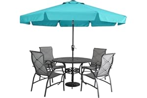 MASTERCANOPY Valance Patio Umbrella for Outdoor Table Market -8 Ribs (9ft, Turquoise)