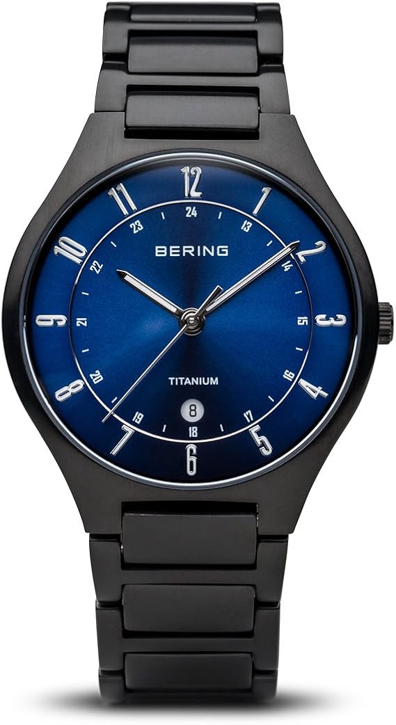 BERING Reloj Analógico para Hombre de Cuarzo con Correa en Titanio 11739-727