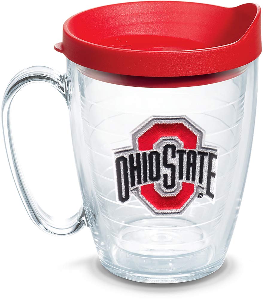 Tervis 1056782 Ohio State Buckeyes Logo Tumbler with Emblem and Red Lid 16oz Mug Clear