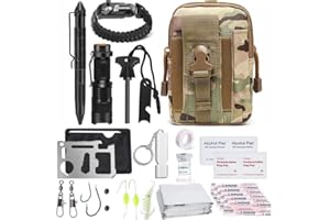 Emergency Survival Set, Camping Safety Set, Outdoor First Aid Kit, Professional Tactical Gear Equipment, for Man, Husband, Da