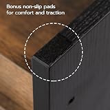 HOOBRO Kids Step Stool Two-Tier Wooden Stool Non-Slip Pads Rustic Brown Black view 7