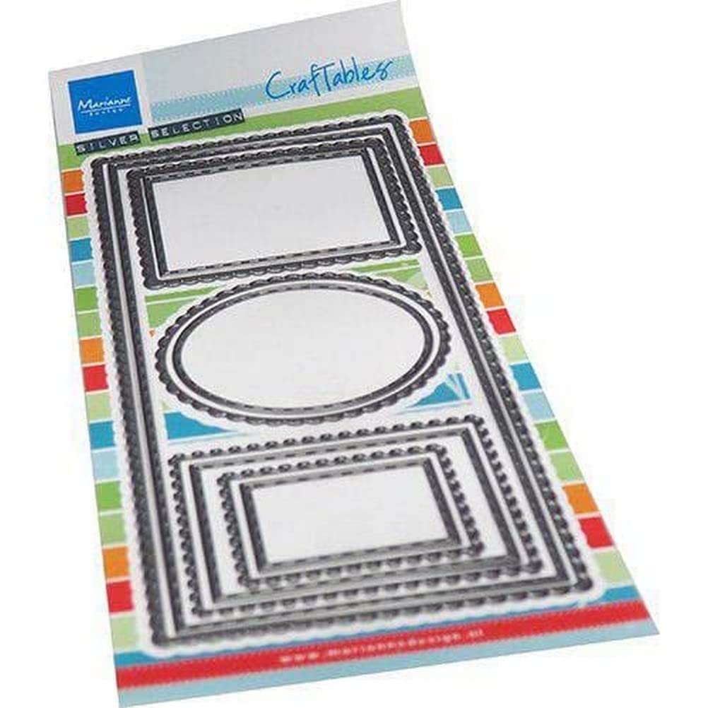 Marianne Design Craftables, Slim line Frames, for Paper Craft Projects, Silver or White, One Size