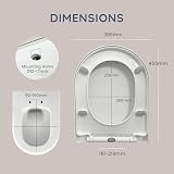 CUQOO Soft Close Toilet Seat D Shape with Adjustable Hinges view 3