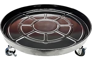 Choclaif Plant Caddy with Wheels, 1 Pack Black Heavy Duty Plant Stand with Universal Wheels, Round Pot Trolley for Indoor Outdoor (20)