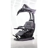 Imperatorworks CLUVENS Manticore Model Zero Gravity Gaming Chair Cockpit Gaming Workstation Executive seat (Black) Support 3 Monitors 1 * 49"/57" Monitor can Extend to 5 Monitors