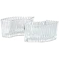 Crystal Vases for Centerpieces, Flower Vases for Wedding Centerpieces, Clear Glass Vases for Flowers, Curve Small Vases, Decorative Vases for Living Room, Bedroom, Kitchen, Dining Table, Set of 2