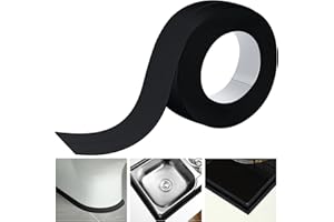 Frienda Black Caulk Tape 10.5' x 1.5'' Waterproof Self Adhesive Caulk Strip Bathtub Sealant Tape Sealing Strip Oil Proof Bathroom Sealant for Kitchen Floor Wall Edge Protector(PE)
